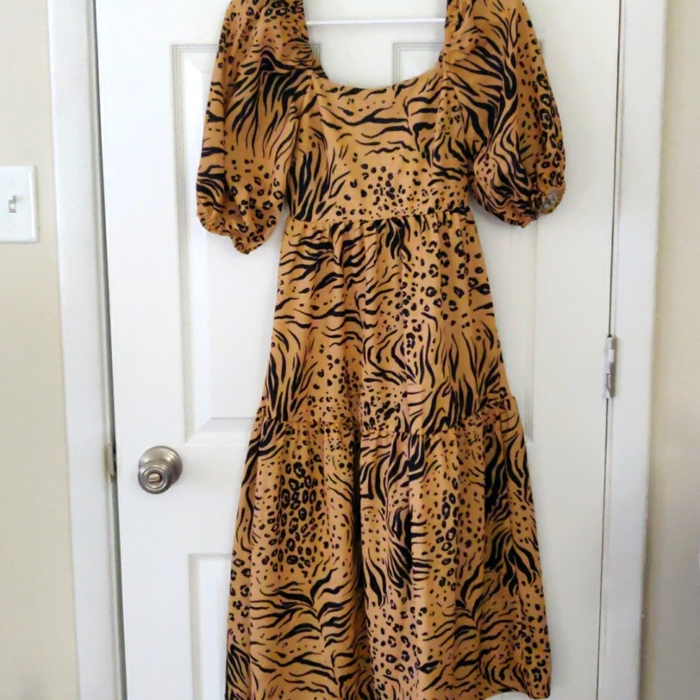 Zebra print midi dress